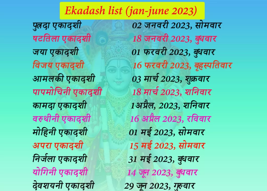 ekadashi list 2023 in hindi